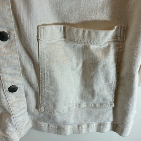 EILEEN FISHER Sz L Shirt Jacket Silver Toned Buttons Patch Pockets Unlined - Picture 5 of 14